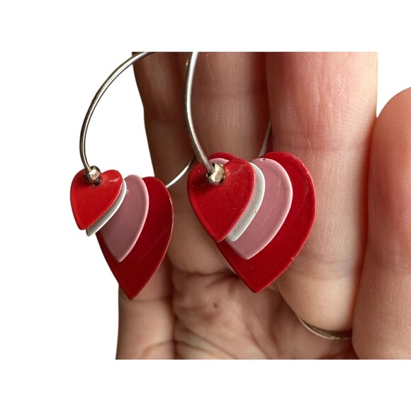 Vintage Valentines Day Heart Earrings Valentine’s Day Earrings - Picture 3 of 3